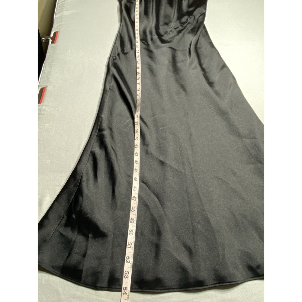 Express Womens Medium Black Satin Maxi Dress Sleeveless A-Line Formal Wedding - Picture 7 of 14